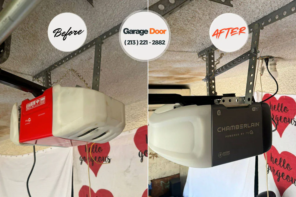 Before and after: garage door repair Desert Hills, AZ